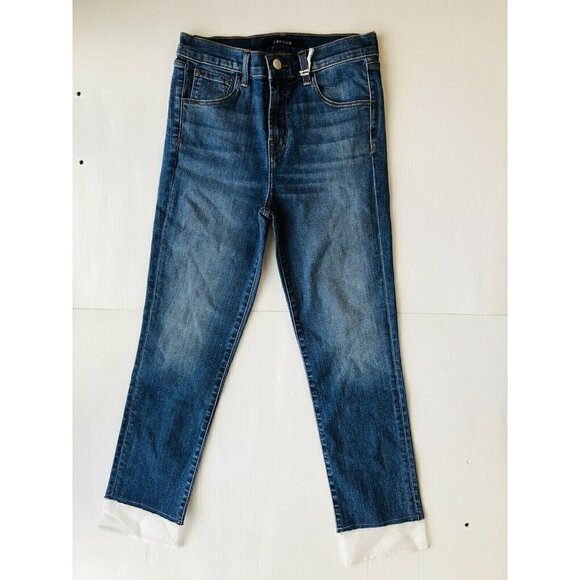 J Brand Denim Ruby High Rise Cropped Cigarette Jeans Size 25 Gossamer JB001570 - Picture 11 of 12